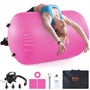 VEVOR Air Mat Tumble Track Air Spot 23.6x48.4 inches, Round Inflatable Air Roller, Air Barrel Gymnastic Equipment with Electric Pump, Tumbling Backbend Trainer for Home Use/Gym/Yoga/Cheerleading/Beach/Park/Water, Pink