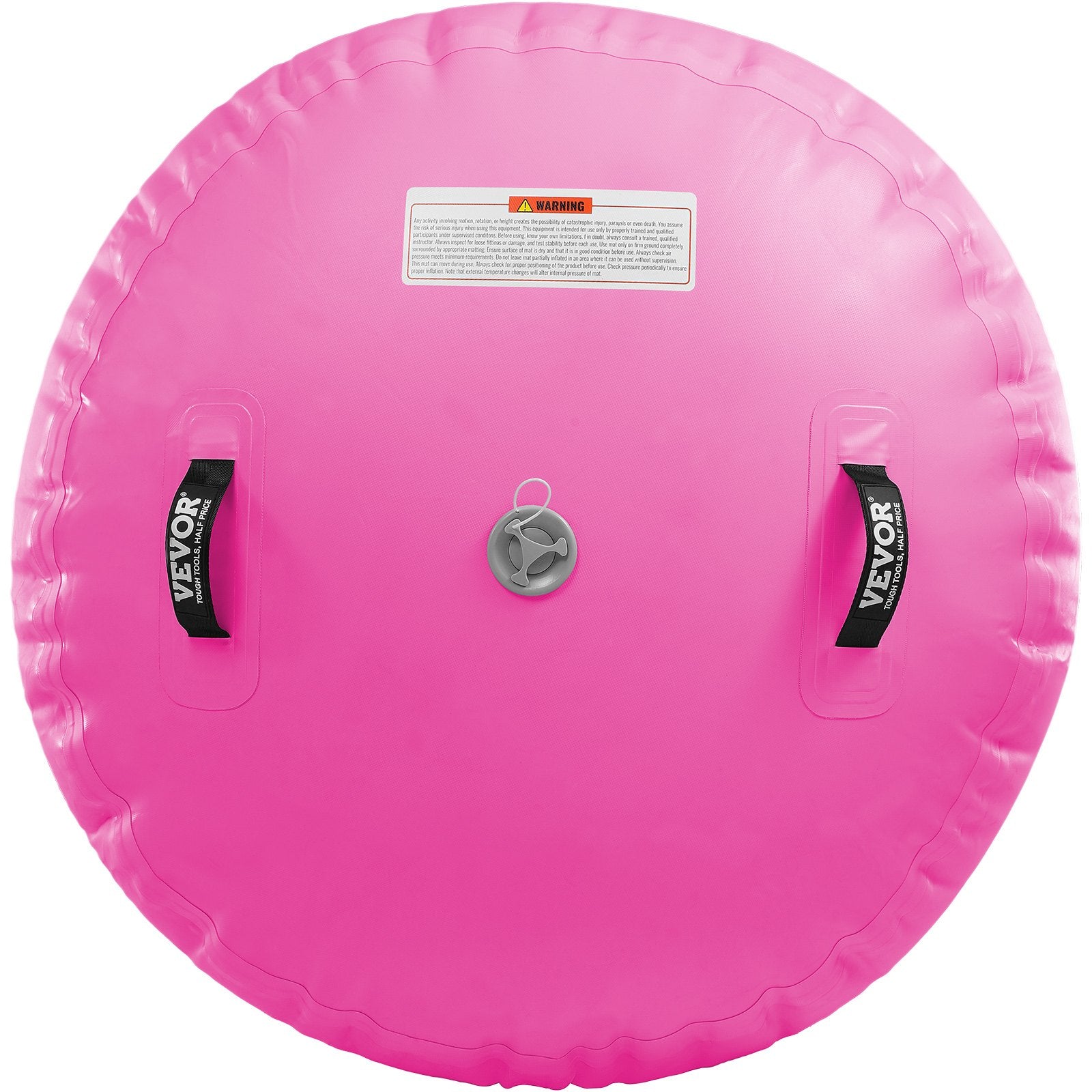 VEVOR Air Mat Tumble Track Air Spot 23.6x48.4 inches, Round Inflatable Air Roller, Air Barrel Gymnastic Equipment with Electric Pump, Tumbling Backbend Trainer for Home Use/Gym/Yoga/Cheerleading/Beach/Park/Water, Pink