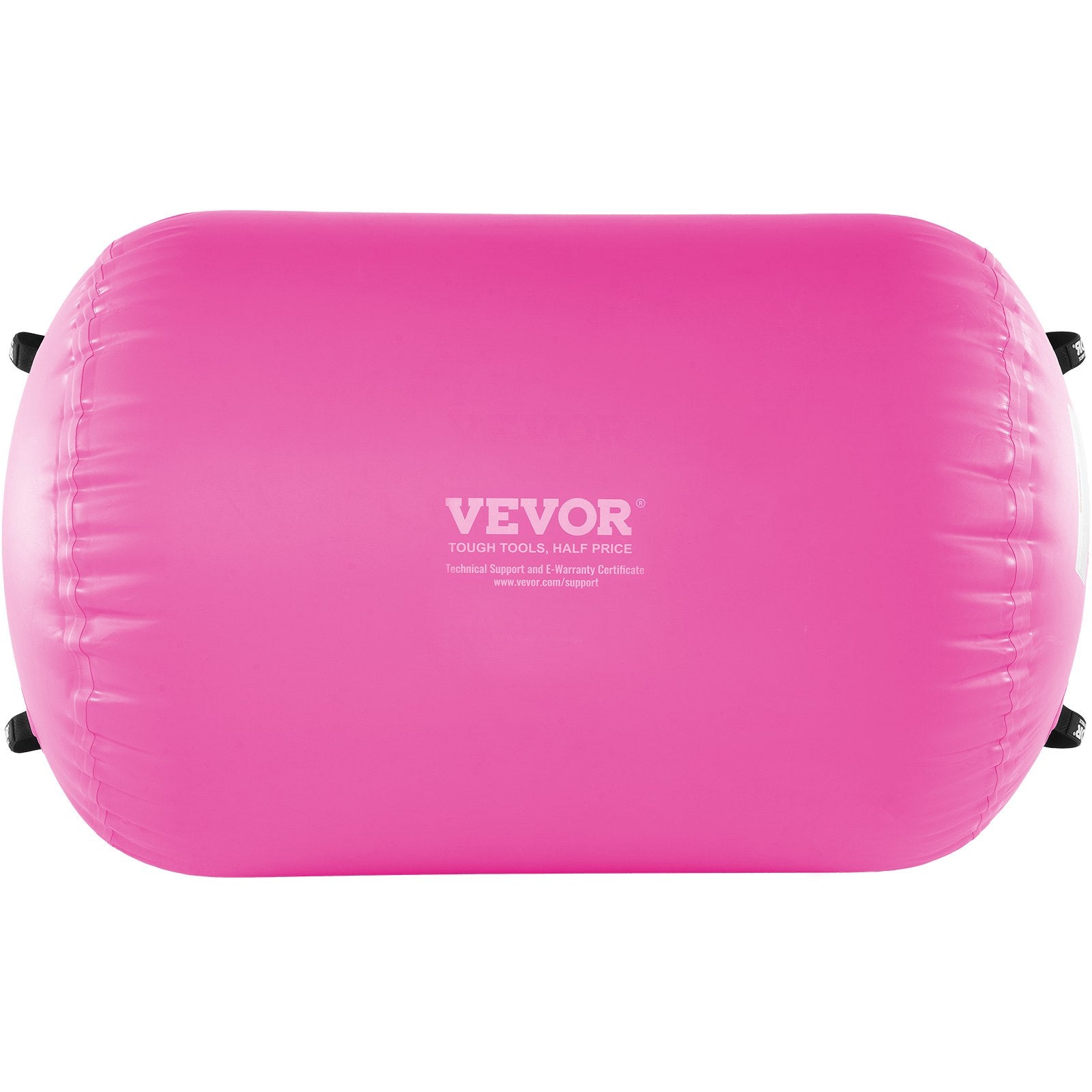 VEVOR Air Mat Tumble Track Air Spot 23.6x48.4 inches, Round Inflatable Air Roller, Air Barrel Gymnastic Equipment with Electric Pump, Tumbling Backbend Trainer for Home Use/Gym/Yoga/Cheerleading/Beach/Park/Water, Pink