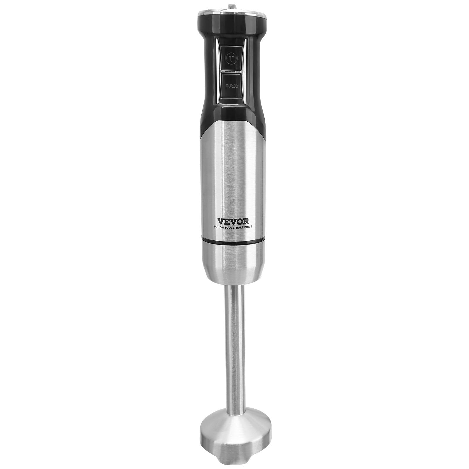 VEVOR Commercial Immersion Blender, 12-Speed Heavy Duty Immersion Blender, Stainless Steel Blade Copper Motor Hand Mixer, Portable Mixer with Measuring Cup, Whisk, Milk Frother, Silver