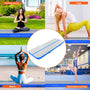 VEVOR 20FT Gymnastics Air Mat 20 x 3FT, 4 inch Thickness Inflatable Gymnastics Tumbling Mat, Tumble Track with Electric Pump, Training Mats for Home Use/Gym/Yoga/Cheerleading/Beach/Park/Water, 20 ft, Blue