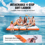 VEVOR Inflatable Floating Dock - 8x5FT Inflatable Dock Platform, Non-Slip Water Floating Dock Mat with Portable Carrying Bag & Detachable Ladder, Floating Platform Island Raft for Pool Beach Ocean