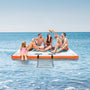 VEVOR Inflatable Floating Dock - 8x5FT Inflatable Dock Platform, Non-Slip Water Floating Dock Mat with Portable Carrying Bag & Detachable Ladder, Floating Platform Island Raft for Pool Beach Ocean