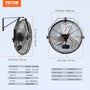 VEVOR Wall Mount Fan, 18 Inch, 3-speed High Velocity Max. 4150 CFM, Waterproof Industrial Wall Fan, Commercial or Residential for Warehouse, Greenhouse, Workshop, Patio, Black, ETL Listed