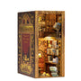 CUTEBEE Book Nook 3D Puzzle: Magical Flame Common Room with Touch Light and Dust Cover - Unique Bookshelf Insert Toy Gift