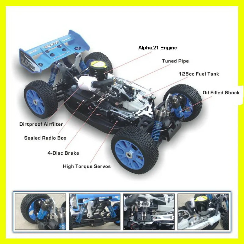 Professional Nitro Rc Car VRX Racing RH802 VRX-2  1/8 Scale  Nitro Powered Buggy Hot Sale Toy for Children Adults