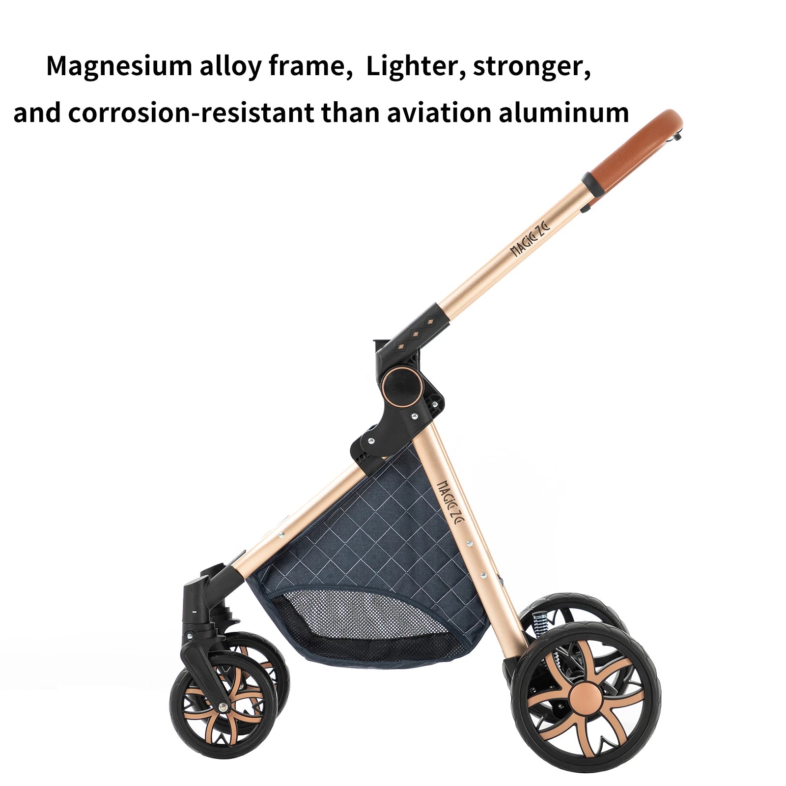 Luxury Baby Stroller 2 in 1 Foldable Stroller High landscape Newborn Baby Bassinet Puchair Lightweight baby cart with comfort